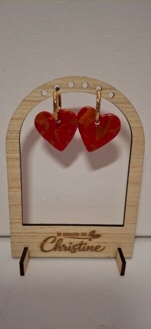 Pampilles cœur rouge