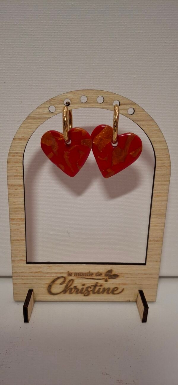 Pampilles cœur rouge